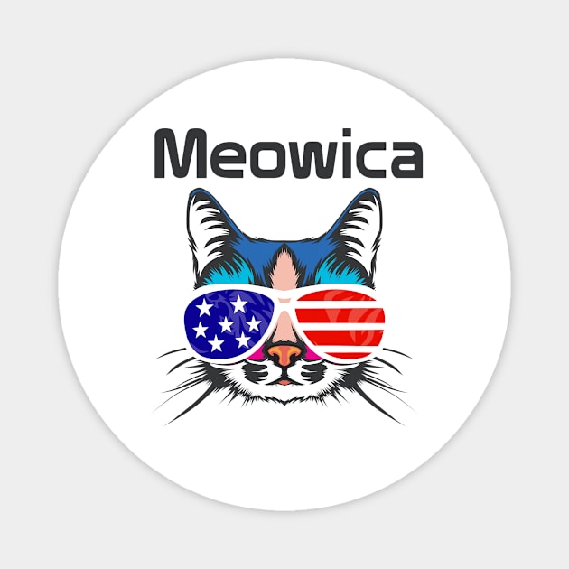 Meowica Shirt Patriotic Cat day Magnet by Superior T-Shirt